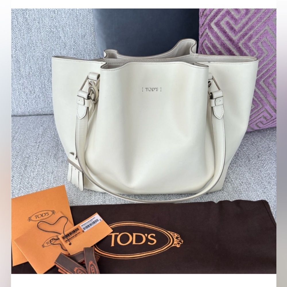 Tod's Flower Bag Large - Creamy off-white/ Nickel HW